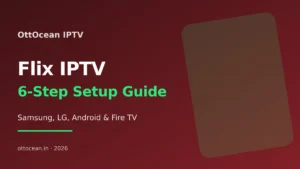 Flix IPTV activation screen showing MAC address on Samsung TV