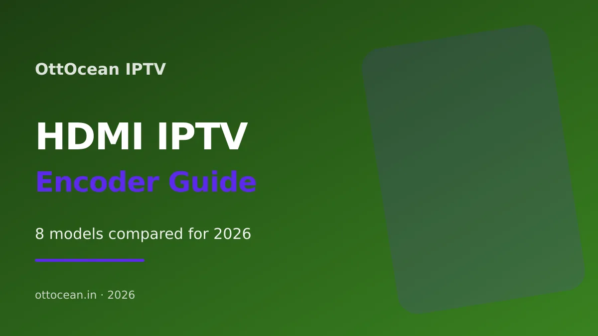 HDMI IPTV encoder connected to a set-top box and network switch