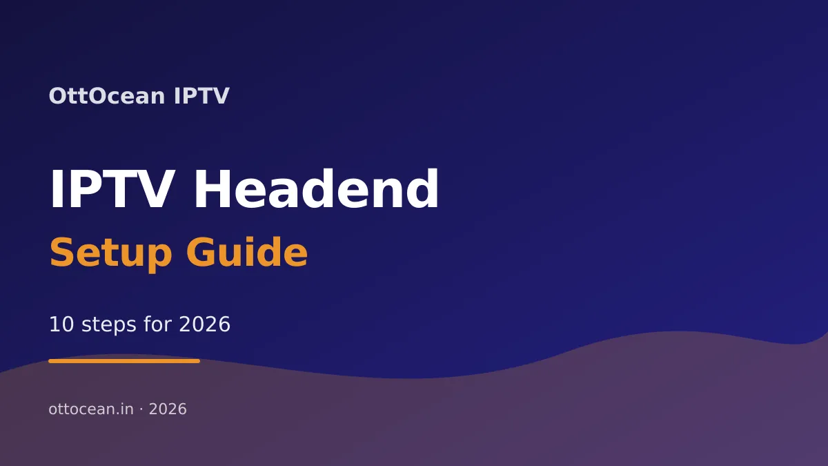 Diagram of a small IPTV headend setup showing encoders, middleware, and CDN