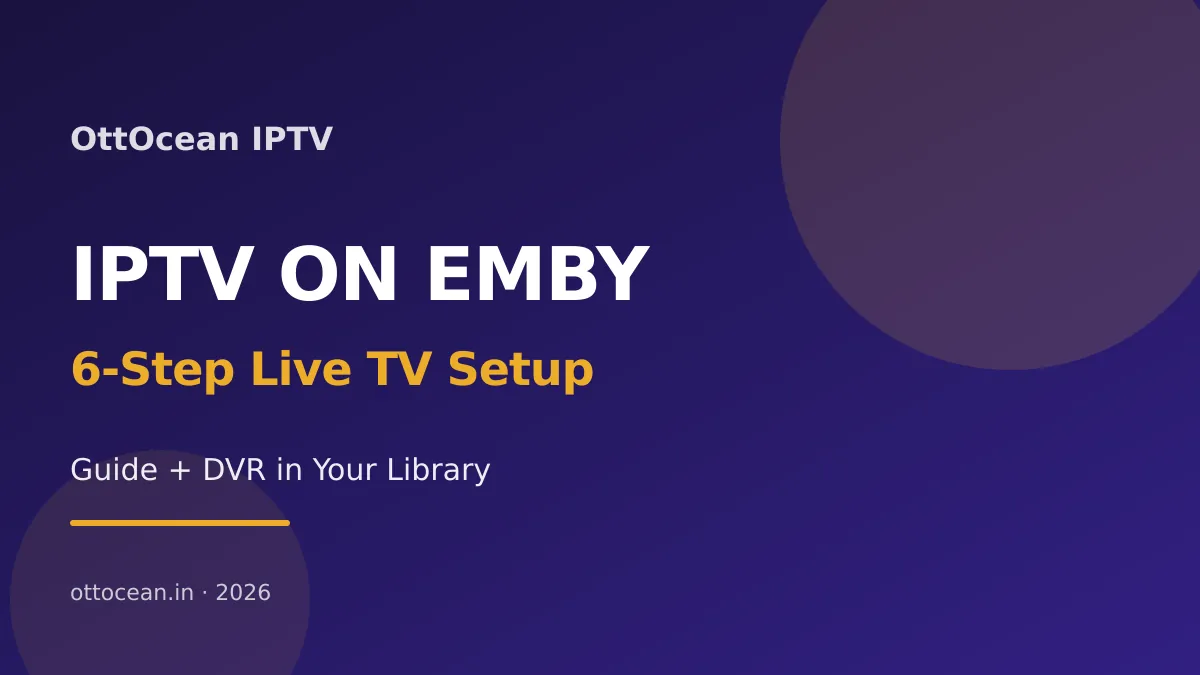 IPTV on Emby Live TV dashboard showing M3U tuner and guide setup