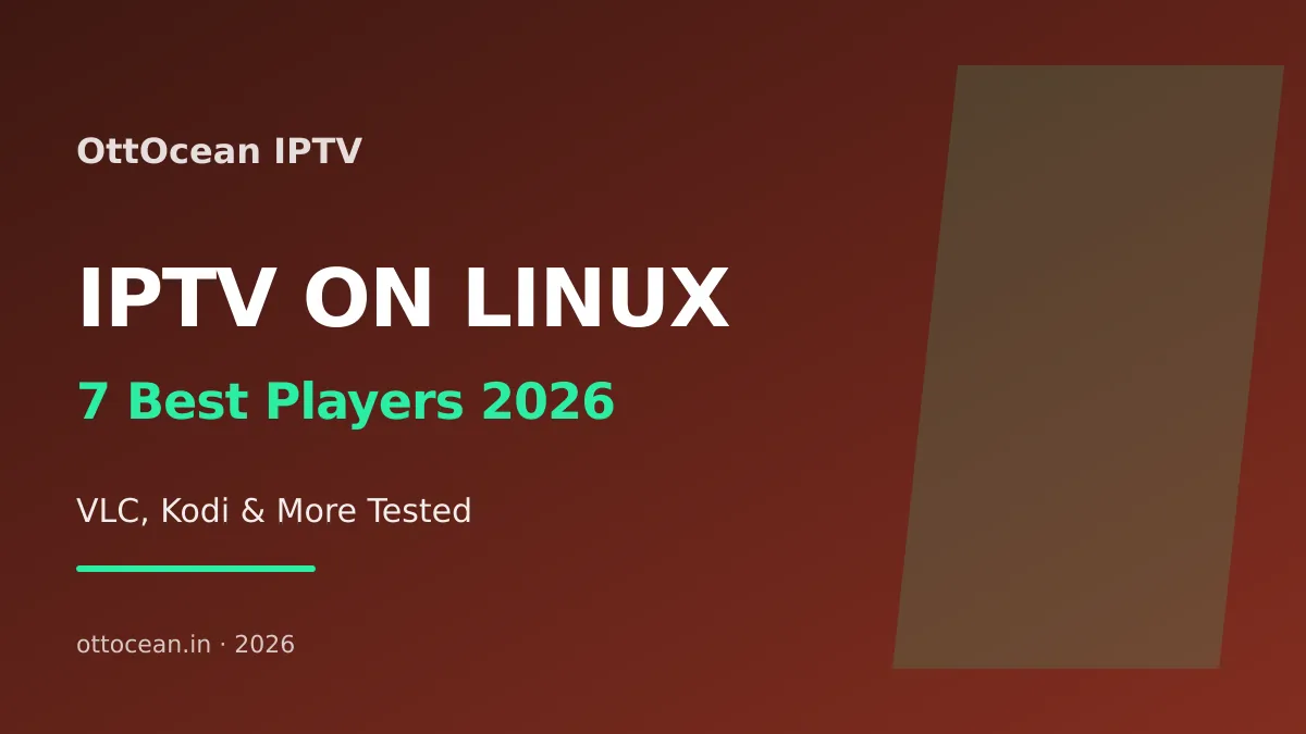 IPTV on Linux setup screen showing a player loading a channel playlist