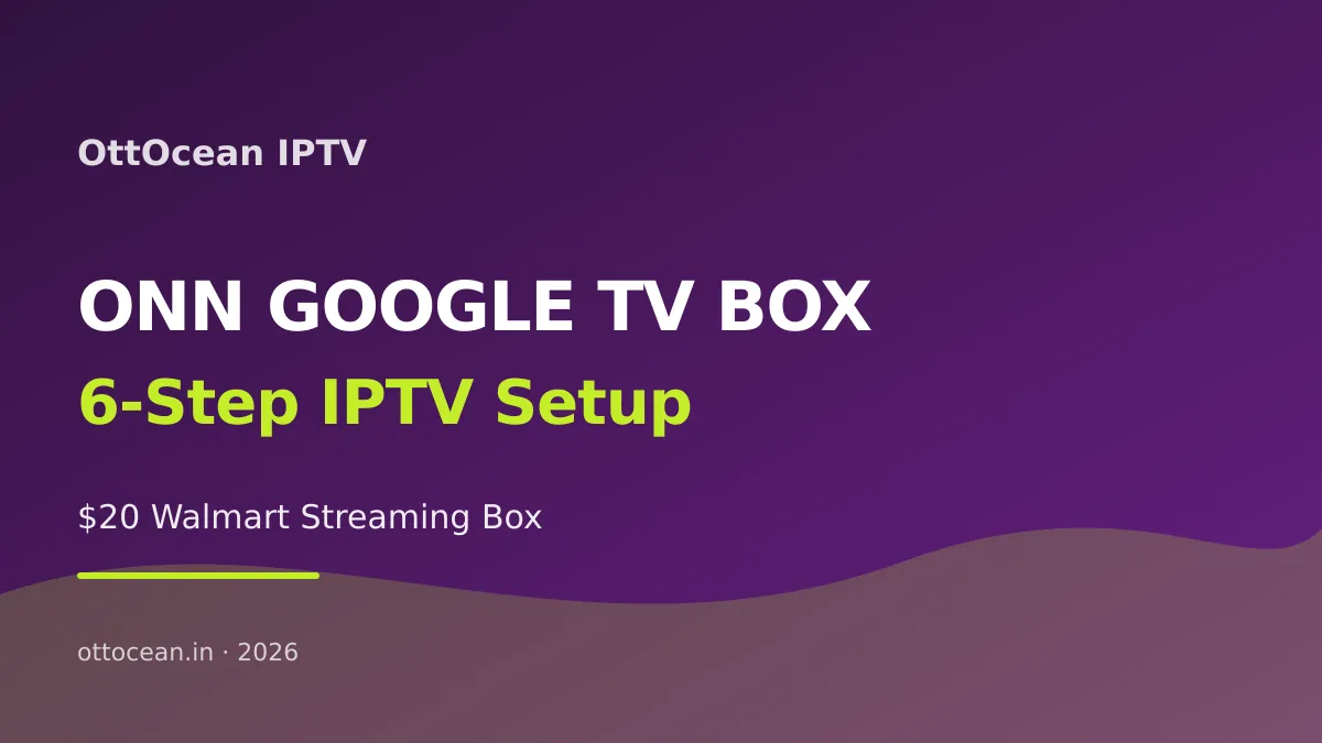 IPTV on Onn Google TV Box connected to television with app installed