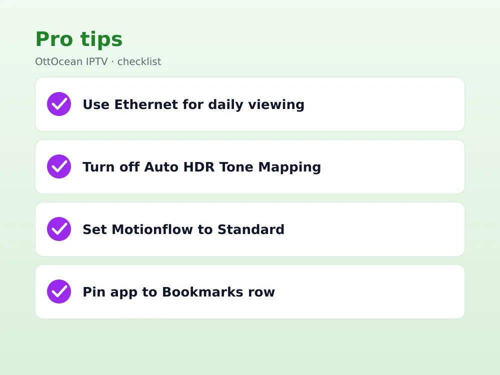 OttOcean IPTV app installed on a Sony Bravia Google TV home screen
