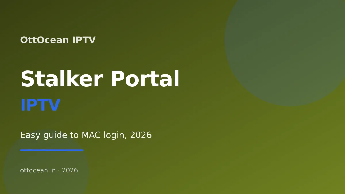 stalker portal iptv login screen showing a portal URL and MAC address field on a MAG box