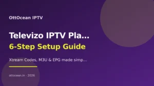 Televizo IPTV player setup screen on Android TV
