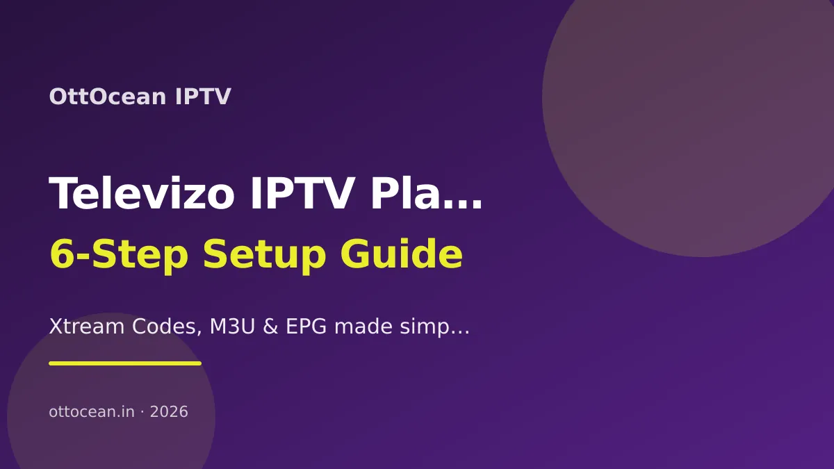 Televizo IPTV player setup screen on Android TV